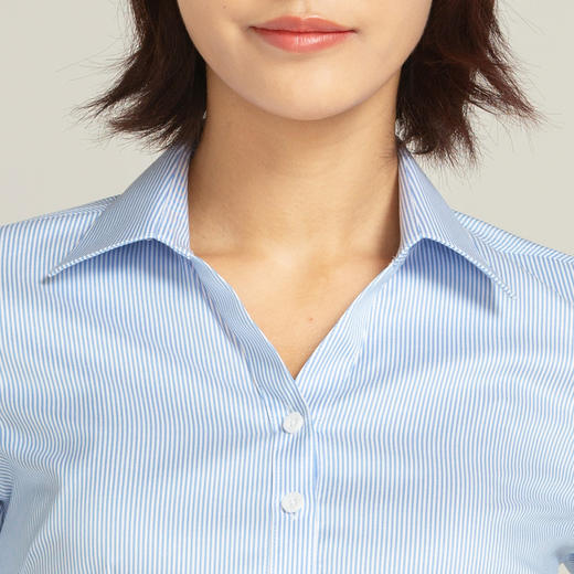 【棉涤混纺】罗蒙衬衫女长袖春夏正装商务通勤职业装工作V领衬衣女 商品图5