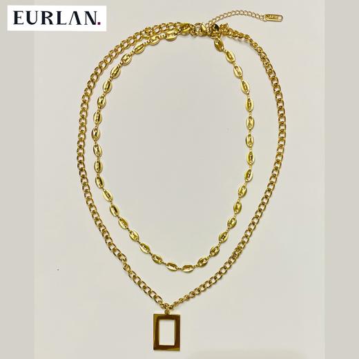 EURLAN.  闺蜜B系列 时尚双层几何形项链 秋冬毛衣链 商品图1