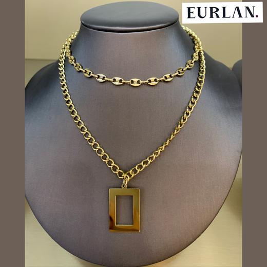 EURLAN.  闺蜜B系列 时尚双层几何形项链 秋冬毛衣链 商品图3