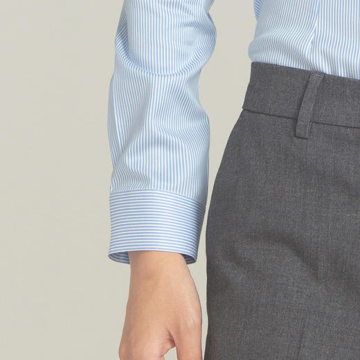 【棉涤混纺】罗蒙衬衫女长袖春夏正装商务通勤职业装工作V领衬衣女 商品图4