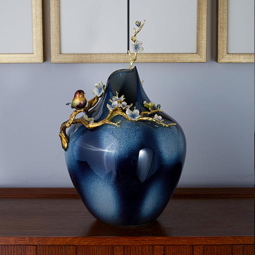 罗比罗丹雅韵·梅花瓶新中式珐琅彩轻奢花瓶摆件 商品图3