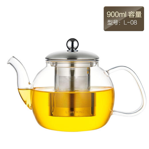明尊耐热玻璃不锈钢内胆过滤花茶壶冲茶泡茶器 商品图4