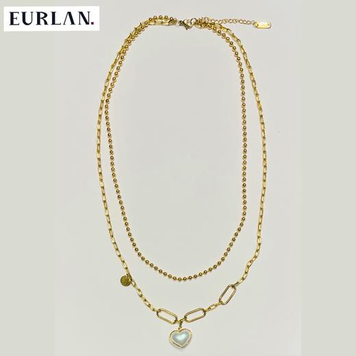 EURLAN.  闺蜜B系列 时尚双层爱心项链 秋冬毛衣链 商品图2