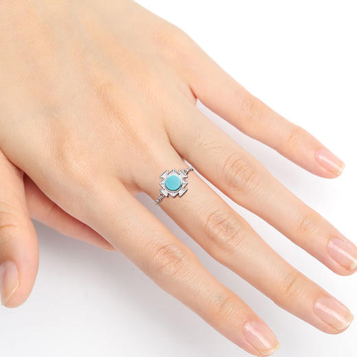 六字真言坛城十字金刚杵 925银天然松石可调节软戒指 醍醐x弗影 商品图4