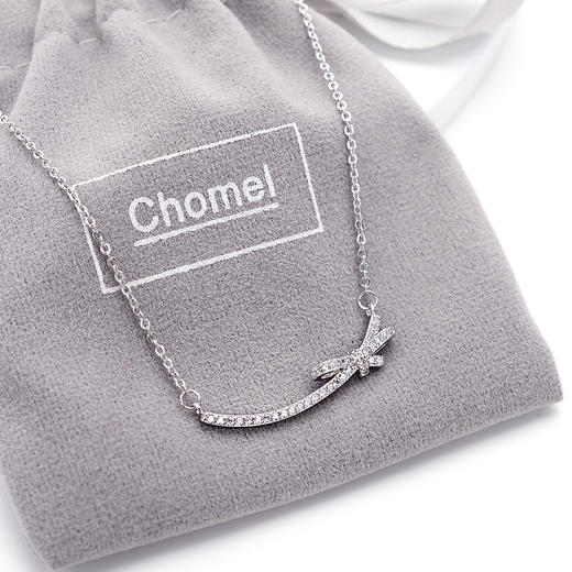 Chomel微笑蝴蝶结纯银项链女锁骨链百搭简约时尚七夕情人节 商品图1
