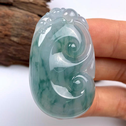 派瑞翡翠 翡翠挂件 糯种 飘蓝花 商品图2