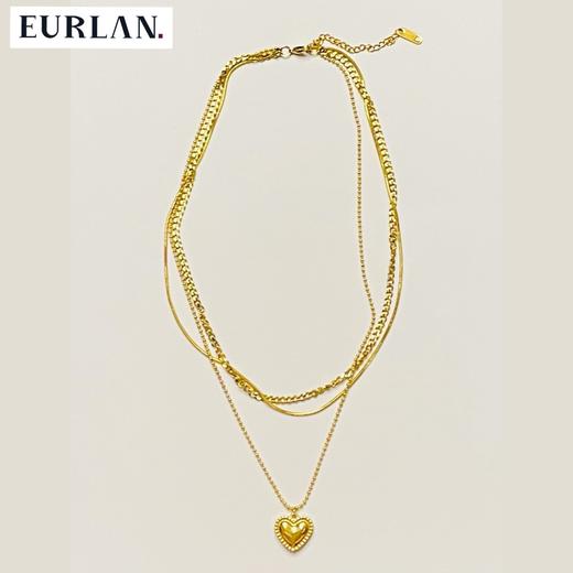 EURLAN.  闺蜜B系列 时尚三层桃心项链 锁骨链 商品图3