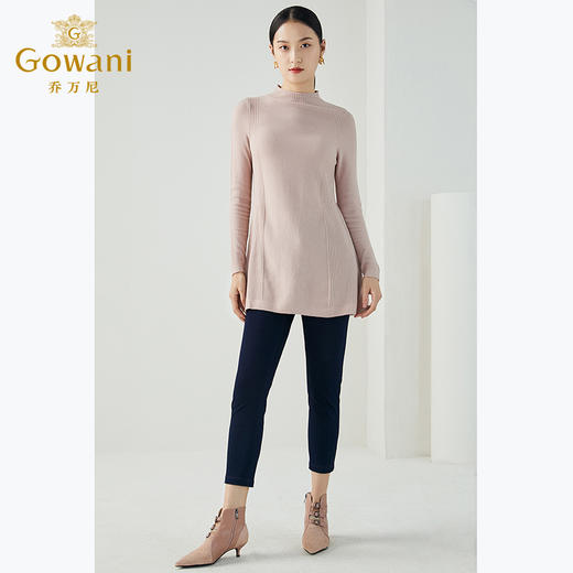 【两色可选】乔万尼冬季宽松大码欧货半高领针织羊毛打底衫上衣女中长EB4M005 商品图1