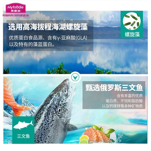 麦富迪 藻趣儿全价猫粮蓝猫英短美短美毛靓肤猫粮 藻趣儿(三文鱼味)幼猫1.5KG 商品图2