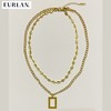 EURLAN.  闺蜜B系列 时尚双层几何形项链 秋冬毛衣链 商品缩略图2