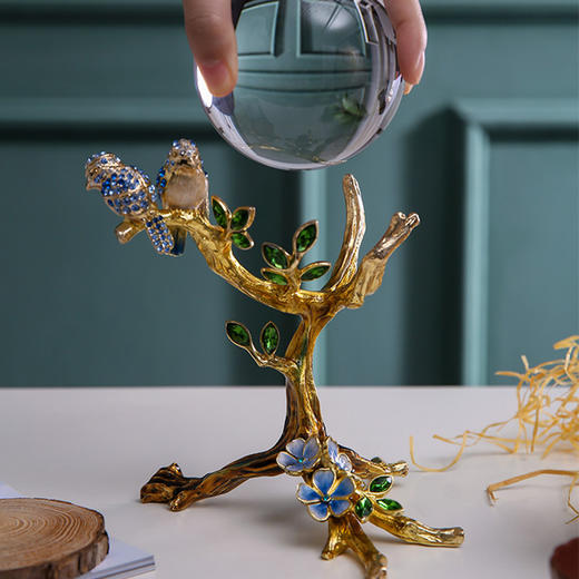 罗比罗丹轻奢珐琅彩好运来风水球摆件办公室新中式饰品开业礼品 商品图0