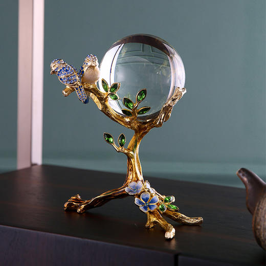 罗比罗丹轻奢珐琅彩好运来风水球摆件办公室新中式饰品开业礼品 商品图3