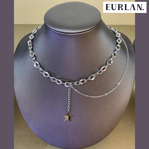 EURLAN.  闺蜜B系列 半双层时尚五角星项链 秋冬毛衣链/锁骨链 商品图5