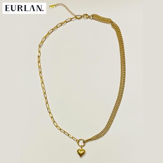 EURLAN.  闺蜜B系列 半双层时尚爱心项链 秋冬毛衣链 商品图3