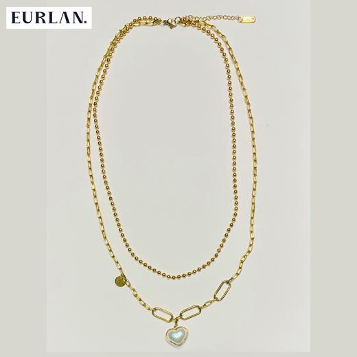 EURLAN.  闺蜜B系列 时尚双层爱心项链 秋冬毛衣链 商品图4