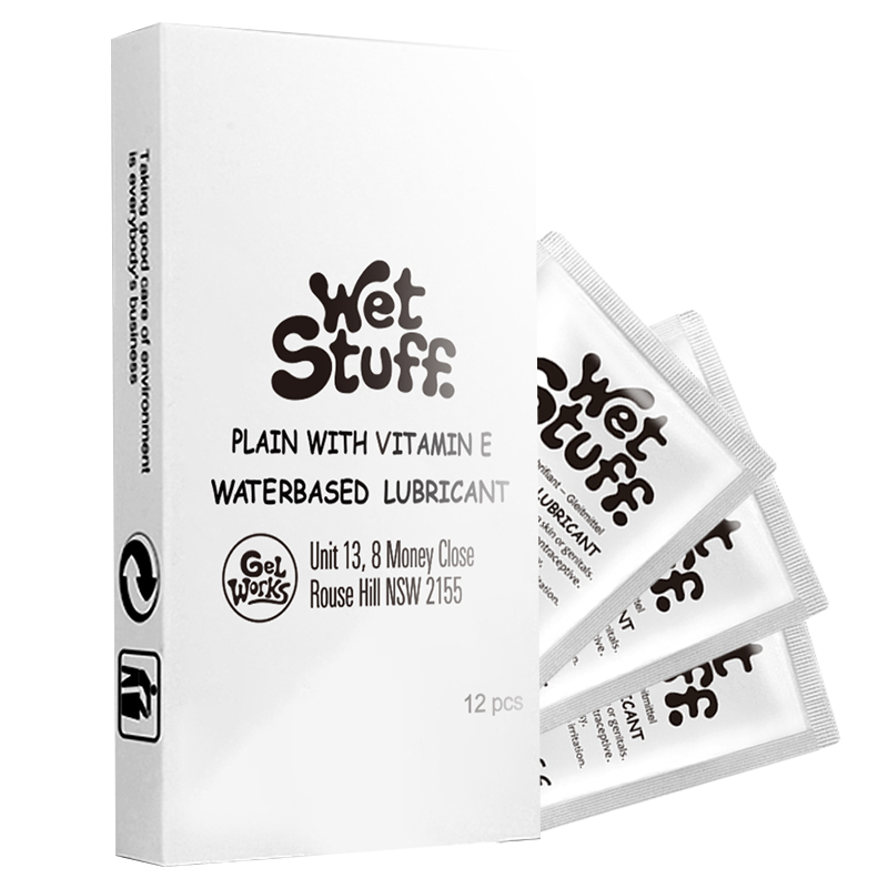 澳洲进口Wet Stuff盒装袋装润滑剂便携装人体女用阴道油夫妻房事情趣12片