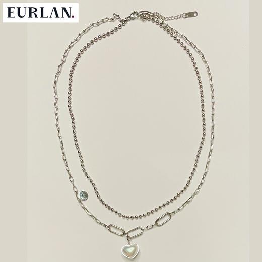 EURLAN.  闺蜜B系列 时尚双层爱心项链 秋冬毛衣链 商品图9