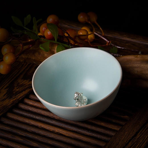 东道汝窑｜旺旺主人杯（银单杯·天青） 商品图3