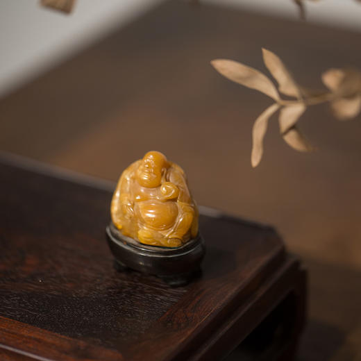 清代  田黄石弥勒随身佛 商品图1