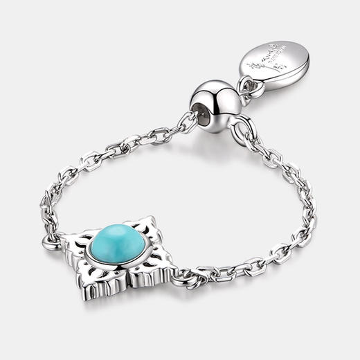 六字真言坛城十字金刚杵 925银天然松石可调节软戒指 醍醐x弗影 商品图8