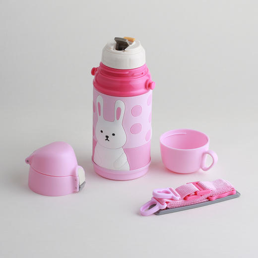 日本mosh!儿童保温杯一杯两用带盖小学生保温瓶大容量水杯600ml 商品图2