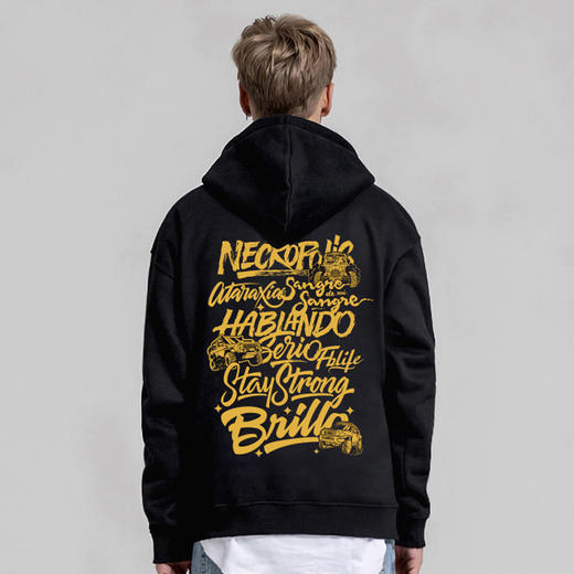 自由基地秋冬个性设计oversize带帽套头抓绒卫衣加厚保暖越野潮人外套 NMT-1288 商品图2