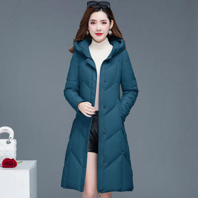 QYM-QB20B915 连帽中长款羽绒服洋气2020年新款韩版妈妈冬装中年女时尚外套加厚 商品图2