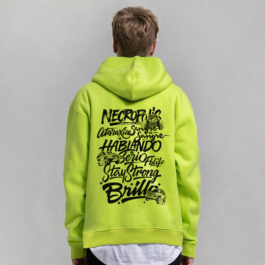 自由基地秋冬个性设计oversize带帽套头抓绒卫衣加厚保暖越野潮人外套 NMT-1288 商品图4