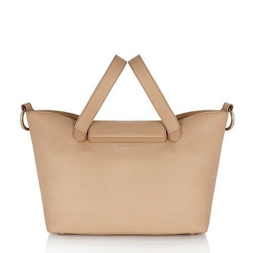 Meli Melo Rose Thela系列意大利手工制作女式简约风浅咖啡色小牛皮单肩包 THR02-113 商品图3