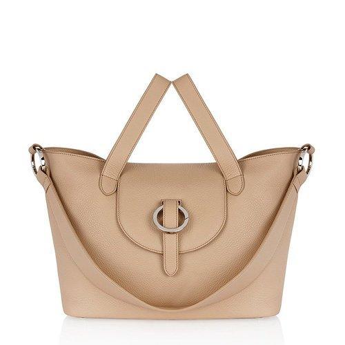 Meli Melo Rose Thela系列意大利手工制作女式简约风浅咖啡色小牛皮单肩包 THR02-113 商品图0