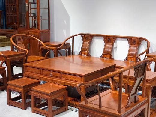 红桥红  家具严选  缅甸花梨（大果紫檀）  【拐手圈椅 明式沙发 十二件套】 商品图7