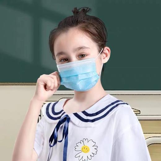 儿童口罩三层防尘透气薄款熔喷深蓝色款及恐龙款50个 商品图1