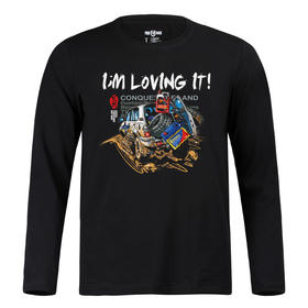 自由基地创意手绘图案印花圆领T恤长袖打底衫休闲款 NMT-1286