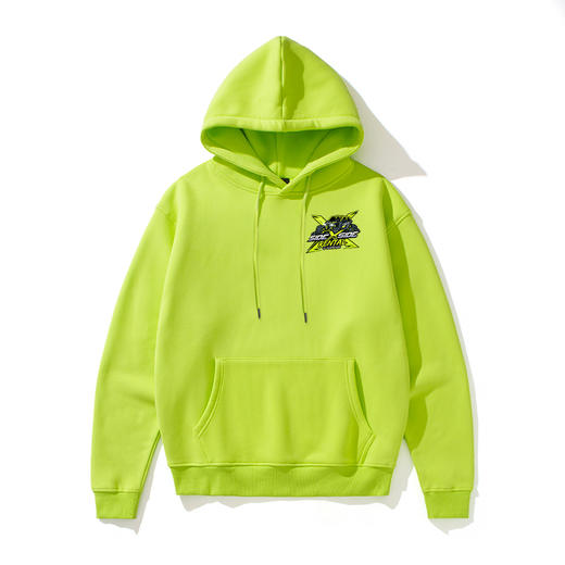 自由基地FREEBASE大码情侣款山地车UTV图案印花带帽套头抓绒卫衣秋冬保暖衫 NMT-1291 商品图0