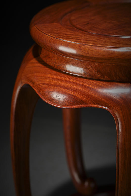 红桥红  家具严选  缅甸花梨（大果紫檀）  【48  五足内卷式 圆凳】 商品图2
