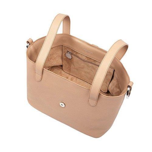 Meli Melo Rose Thela系列意大利手工制作女式简约风浅咖啡色小牛皮单肩包 THR02-113 商品图1