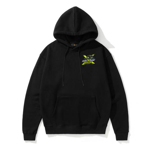 自由基地FREEBASE大码情侣款山地车UTV图案印花带帽套头抓绒卫衣秋冬保暖衫 NMT-1291 商品图2