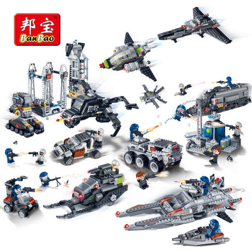 兑换专区邦宝小颗粒积木侦查车能量站警察系列巨鹰基地塑料拼插装男孩玩具 商品图4
