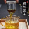 家用锤纹耐高温玻璃泡茶壶过滤复古泡茶器透明带把玻璃茶壶套装 商品缩略图3