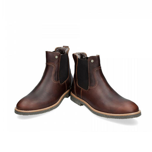 限时特价——西班牙原产男士羊毛款皮毛一体切尔西靴酒红色GLC3(高品质纯天然羊毛内衬) 商品图2