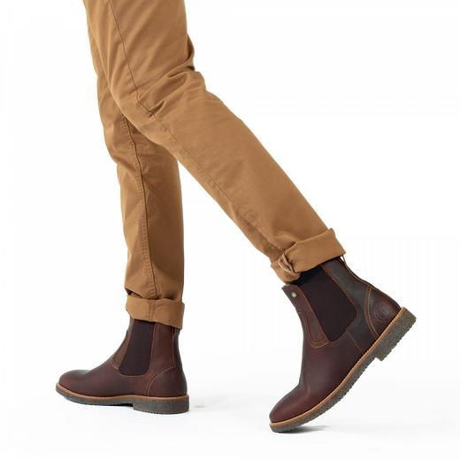 限时特价——西班牙原产男士羊毛款皮毛一体切尔西靴酒红色GLC3(高品质纯天然羊毛内衬) 商品图7