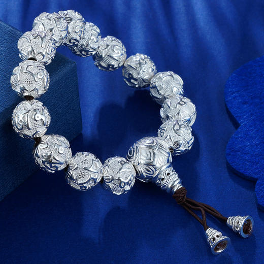 【S990银真言手串】LZZY3   白14手链2012 商品图1