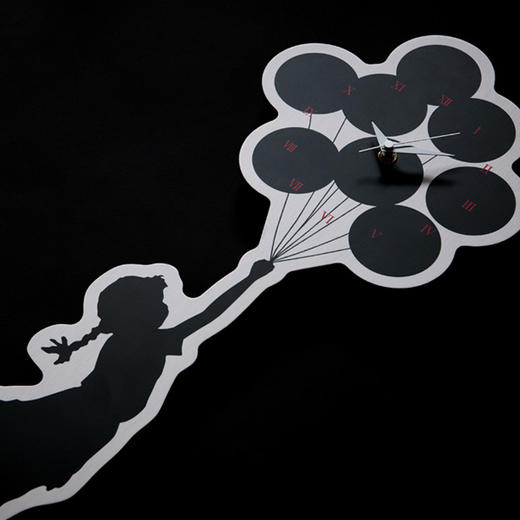 brandalism wall clock "flying balloons girl" 气球女孩2号挂钟