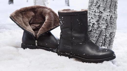 限时特价——西班牙原产羊毛款皮毛一体男士皮靴黑色FLC3(高品质纯天然羊毛内衬) 商品图4