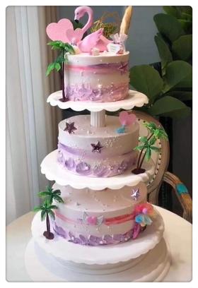 多层蛋糕：粉天鹅款