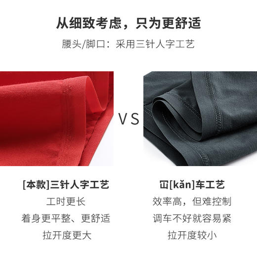HSIA遐 内裤女大红色牛年3条装底裤纯棉底裆本命年中腰包臀平角裤 商品图4