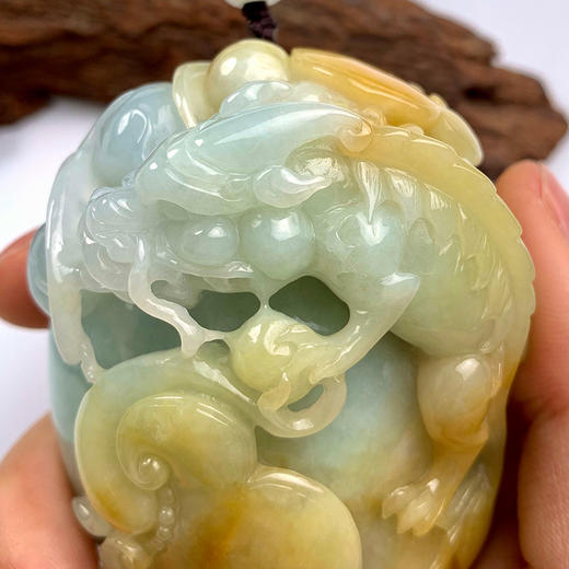 派瑞翡翠 翡翠手把件 糯种 黄翡 商品图3