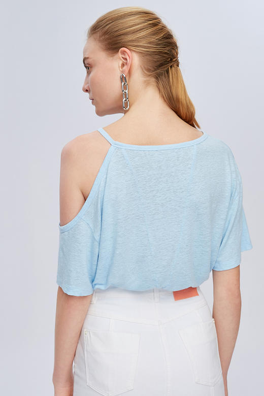 Miss Sixty印花宽松露肩设计感性感上衣亲肤短袖T恤女ins潮692SJ3730000 商品图1