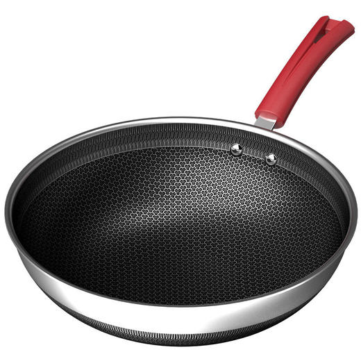 德国康巴赫炒锅炒菜锅316L不锈钢炒锅32cm经典红双面花纹 JQR 商品图3