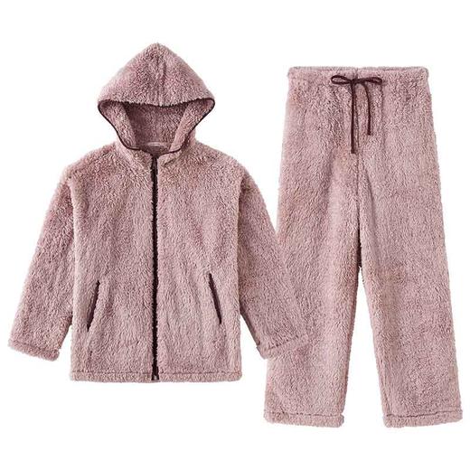HSIA遐睡衣女冬季新款连帽拉链双面舒棉绒蓬松保暖宽松家居服套装 商品图5